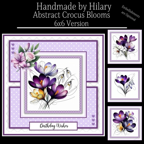 Abstract Crocus Blooms - 6x6 Version