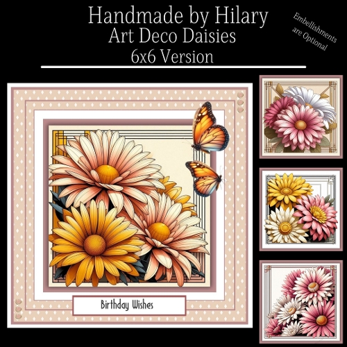 Art Deco Daisies - 6x6 Version
