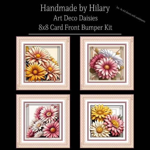 Art Deco Daisies - 8x8 Card Fronts