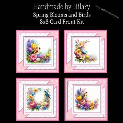 Spring Blooms and Birds - 8x8 Card Fronts