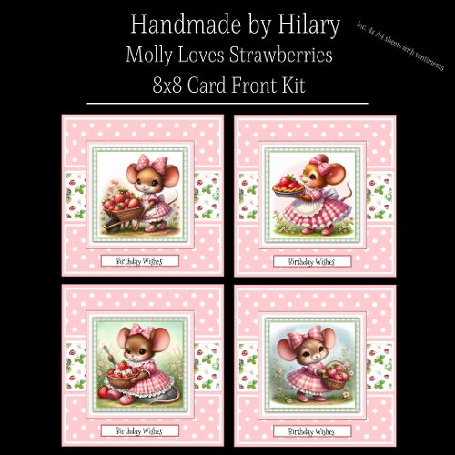 Molly Loves Strawberries - 8x8 Card Fronts