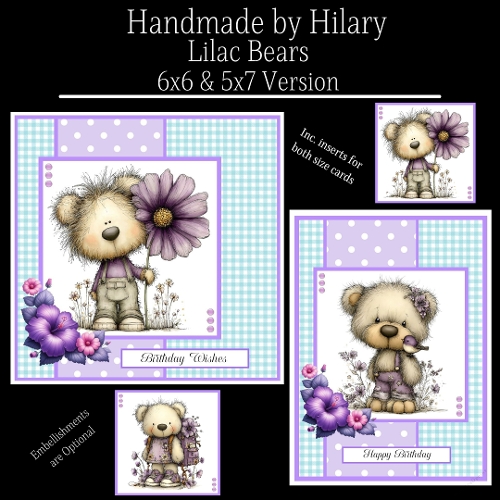 Lilac Bears - 6x6 and 5x7 Version