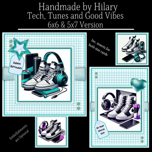 Tech, Tunes and Good Vibes - 6x6 and 5x7 Version