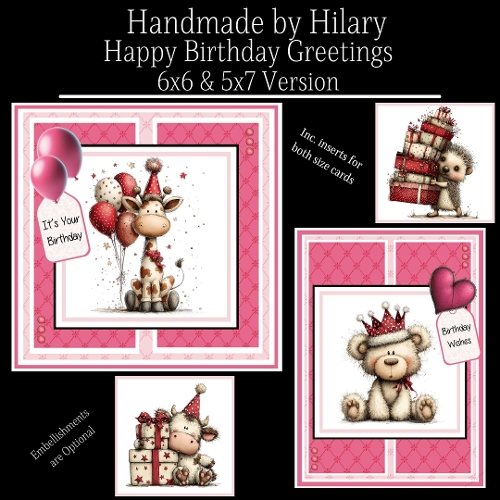 Happy Birthday Greetings - 6x6 and 5x7 Version