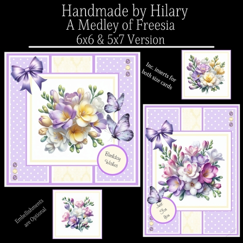 A Medley of Freesia - 6x6 and 5x7 Version