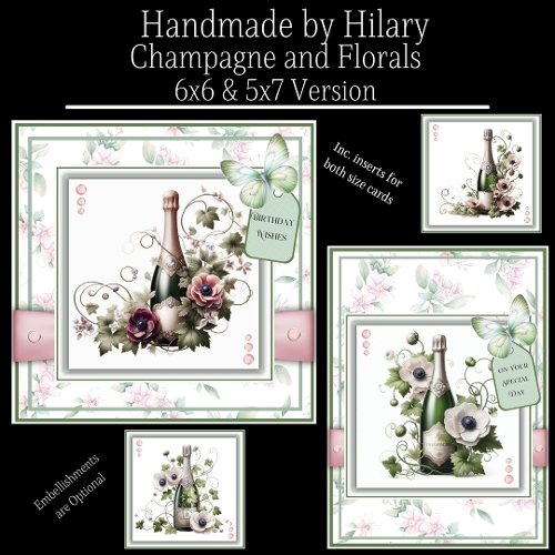 Champagne and Florals - 6x6 and 5x7 Version