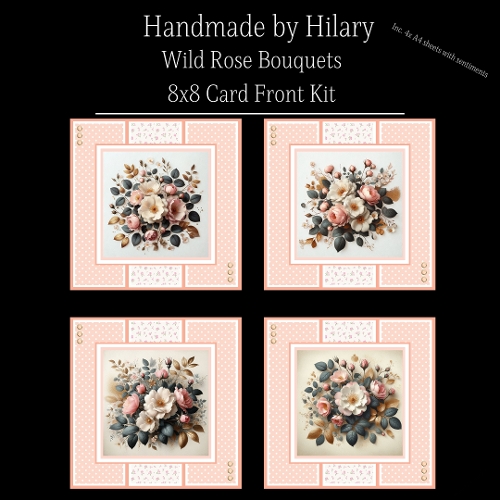 Wild-Rose Bouquets - 8x8 Card Fronts