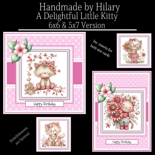 A Delightful Little Kitty - 6x6 and 5x7 Version