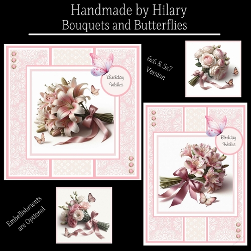 Bouquets and Butterflies - 6x6 and 5x7 Version