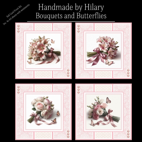 Bouquets and Butterflies - 8x8 Card Fronts