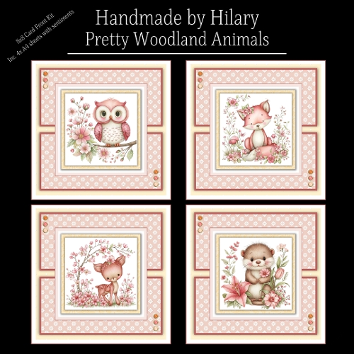 Pretty Woodland Animals - 8x8 Card Fronts