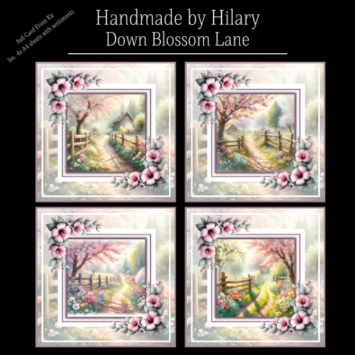 Down Blossom Lane - 8x8 Card Fronts