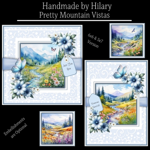Pretty Mountain Vistas - 6x6 and 5x7 Version