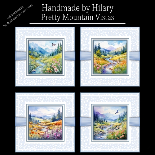 Pretty Mountain Vistas - 8x8 Card Fronts