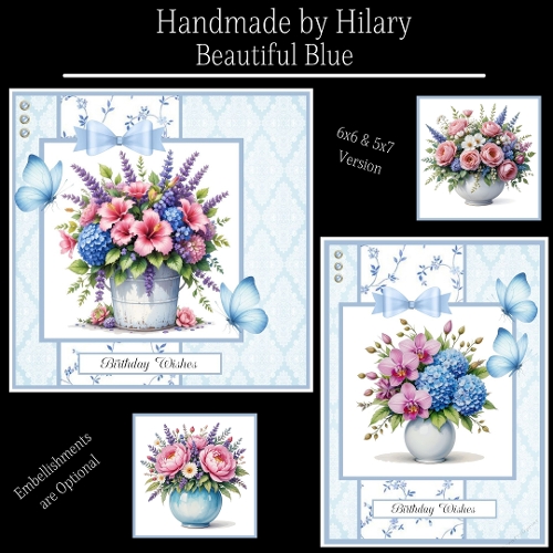 Beautiful Blue - 6x6 and 5x7 Version