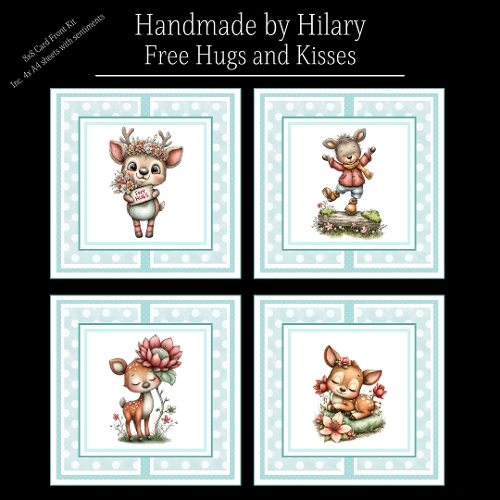 Free Hugs and Kisses - 8x8 Card Fronts