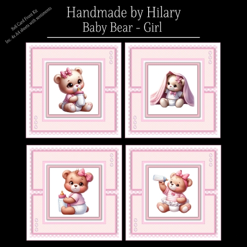 Baby Bear Girl - 8x8 Card Fronts