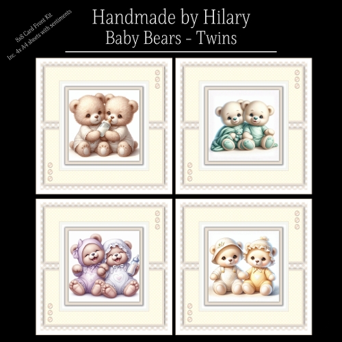 Baby Bears Twins - 8x8 Card Fronts
