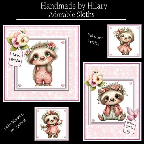 Adorable Sloths - 6x6 and 5x7 Version