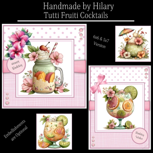 Tutti Fruiti Cocktails - 6x6 and 5x7 Version
