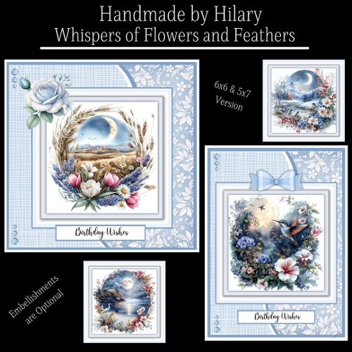 Whispers of Flowers and Feathers - 6x6 and 5x7 Version