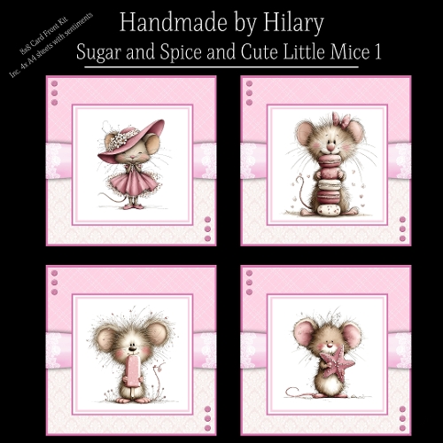Sugar and Spice and Cute Little Mice 1 - 8x8 Card Fronts