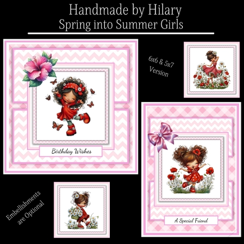 Spring into Summer Girls - 6x6 and 5x7 Version