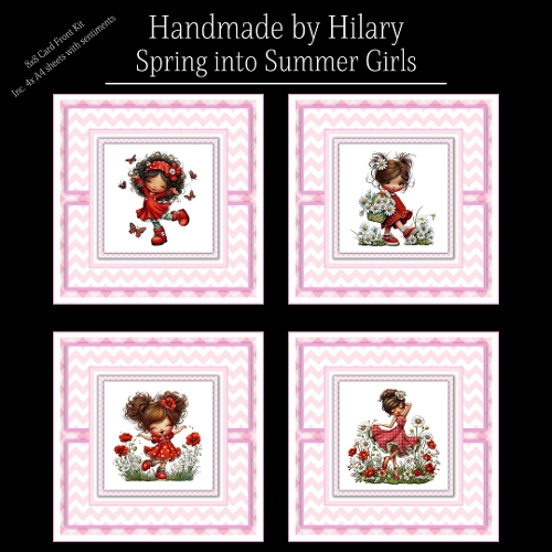 Spring into Summer Girls - 8x8 Card Fronts