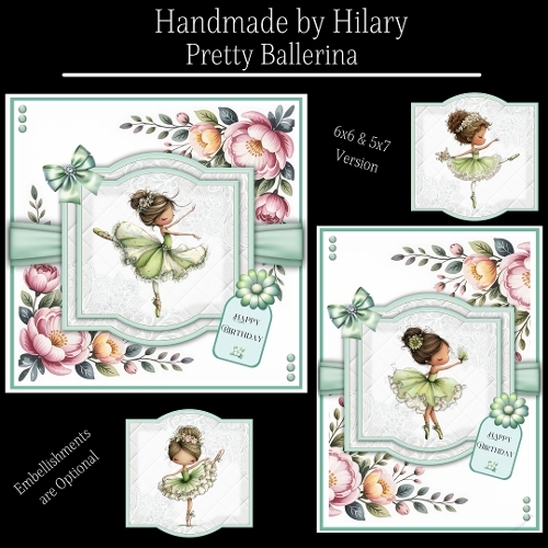 Pretty Ballerina - 6x6 and 5x7 Version