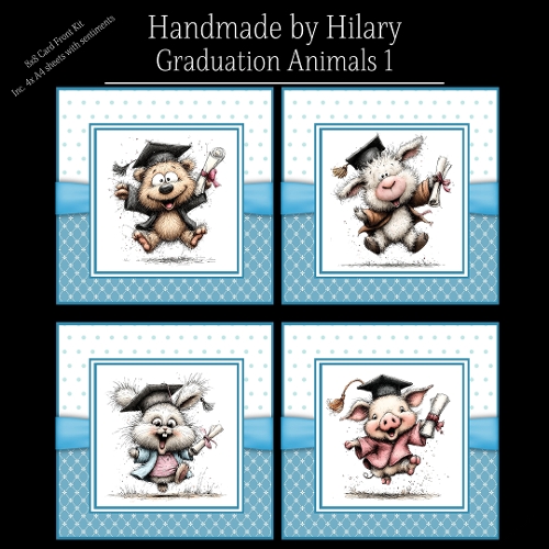 Graduation Animals 1 - 8x8 Card Fronts