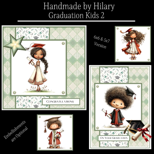 Graduation Kids 2 - 6x6 and 5x7 Version