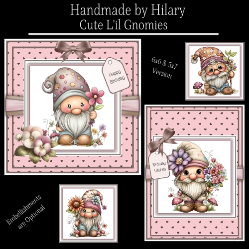 Cute Lil Gnomies - 6x6 and 5x7 Version
