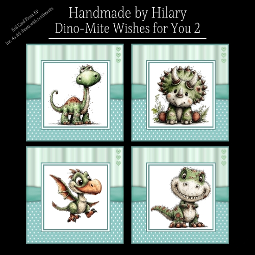 Dino-Mite Wishes for You 2 - 8x8 Card Fronts