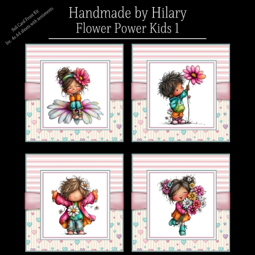 Flower Power Kids 1 - 8x8 Card Fronts