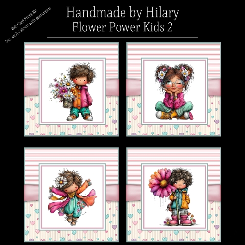 Flower Power Kids 2 - 8x8 Card Fronts