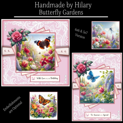 Butterfly Gardens - 6x6 and 5x7 Version