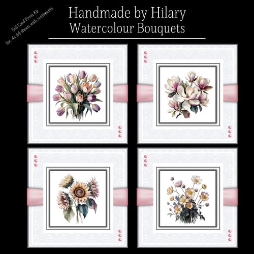 Watercolor Bouquets - 8x8 Card Fronts