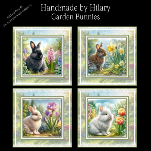 Garden Bunnies - 8x8 Card Fronts