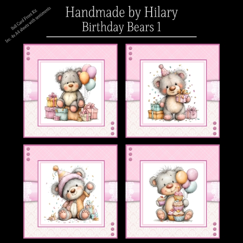 Birthday Bears 1 - 8x8 Card Fronts