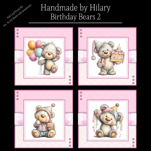 Birthday Bears 2 - 8x8 Card Fronts