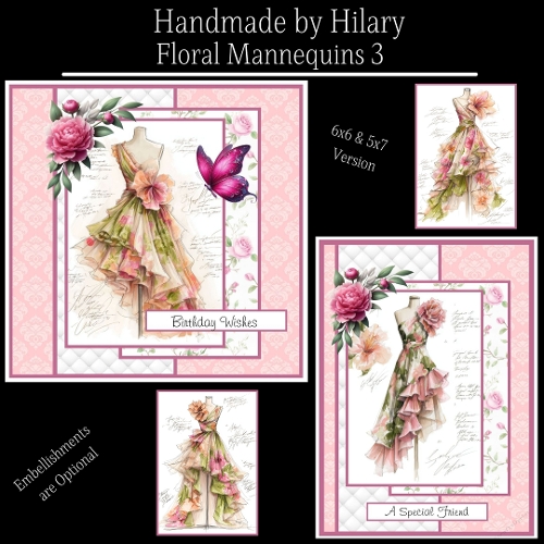 Floral Mannequins 3 - 6x6 and 5x7 Version