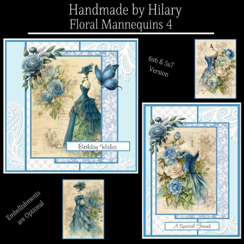 Floral Mannequins 4 - 6x6 and 5x7 Version