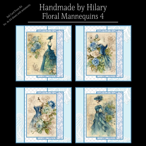 Floral Mannequins 4 - 8x8 Card Fronts