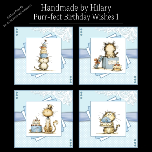 Purr-fect Birthday Wishes 1 - 8x8 Card Fronts
