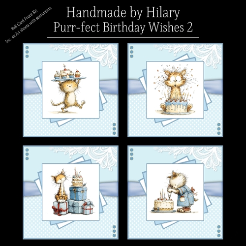 Purr-fect Birthday Wishes 2 - 8x8 Card Fronts