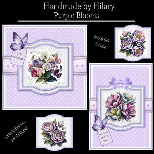 Purple Blooms - 6x6 and 5x7 Version