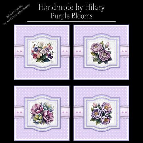 Purple Blooms - 8x8 Card Fronts