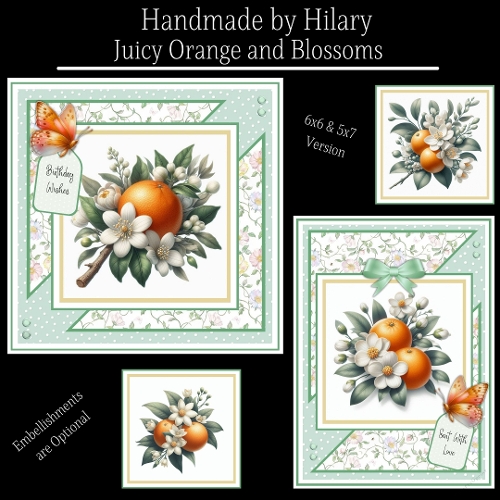 Juicy Orange and Blossoms - 6x6 and 5x7 Version