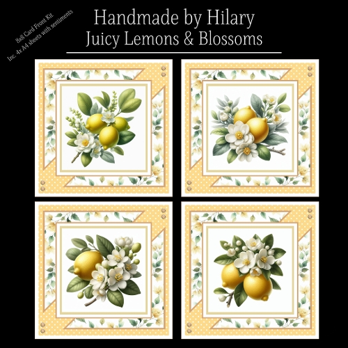 Juicy Lemons and Blossoms - 8x8 Card Fronts
