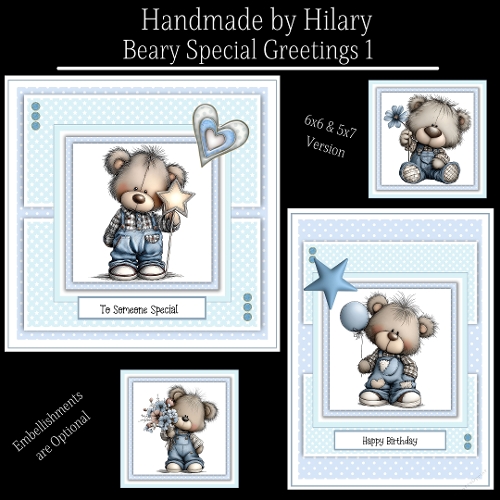 Beary Special Greetings 1 - 6x6 and 5x7 Version